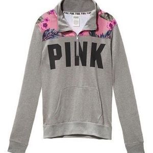 PINK brand gray quarter zip sweatshirt!